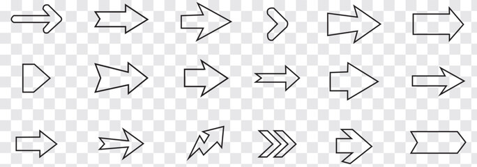 Arrows big black set icons. Arrow icon. Arrow vector collection. Arrow. Cursor. Modern simple arrows. Vector illustration. Variety arrow vector collections.