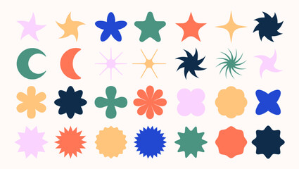 Collection of Silhouette Star, Moon, and Shape Designs