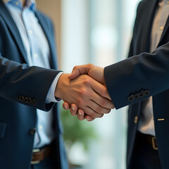 Businessman handshake for teamwork of business merger and acquisition, successful negotiate, hand shake, two businessman shake hand with partner to celebration partnership and business deal concept