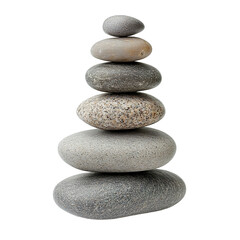 Sea Stone Pyramid Isolated on Transparent PNG Background. Concept of Calm, Peace, and Balance
