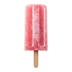 Refreshing Strawberry Ice Pop on Wooden Stick
