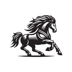Dynamic Horse Silhouette Logo – Fast Animal Icon in Motion