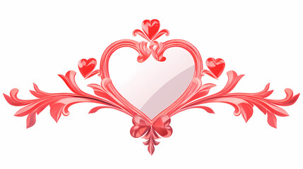 Ornate heart-shaped frame, perfect for Valentine's Day or romantic designs.  Features a soft pink hue and intricate detailing.