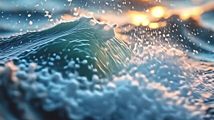 worm's eye view from motion blur in shimmering style of digitally generated infographic wave representing the interwoven concepts of environmental conservation, social progress