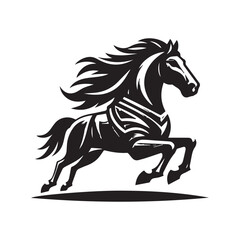 Dynamic Horse Silhouette Logo – Fast Animal Icon in Motion