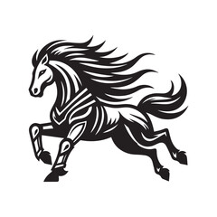 Dynamic Horse Silhouette Logo – Fast Animal Icon in Motion