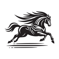 Minimalist Galloping Horse Mark – Modern Racing Animal Logo