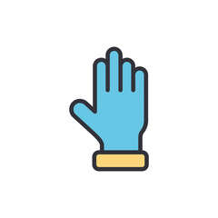 Illustrated Blue Glove Icon Symbolizing Protection And Cleanliness