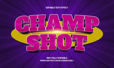 champ shot editable text effect with a team and sport text style