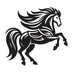 Elegant Running Horse Emblem – Abstract Animal Logo Design