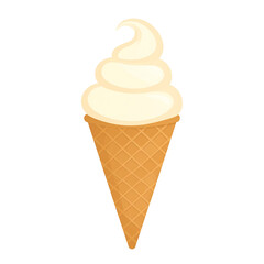 Delicious Vanilla Ice Cream Cone Sweet Treat Summer Dessert