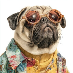 french bulldog wearing a glasses