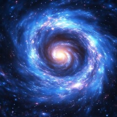 Obraz premium A swirling, vibrant spiral galaxy with a bright core
