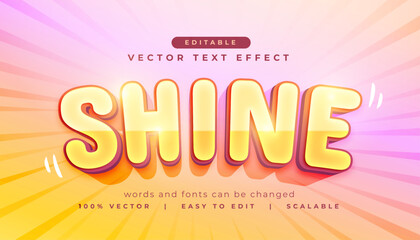 Fototapeta premium 3d style shine editable text effect style