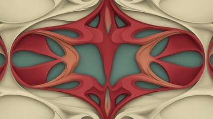 Intricate, symmetrical design in muted colors.