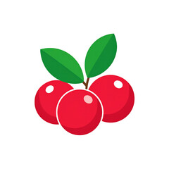 Obraz premium Fresh Red Berries with Green Leaves A Vibrant Cluster of Juicy Fruit