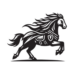 Galloping Horse Logo Vector – Wild Animal Symbol for Sports and Speed