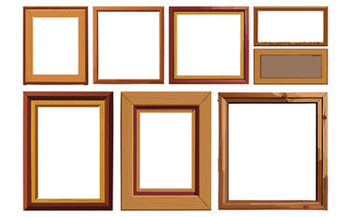 木製額縁ベクターイラストセット	