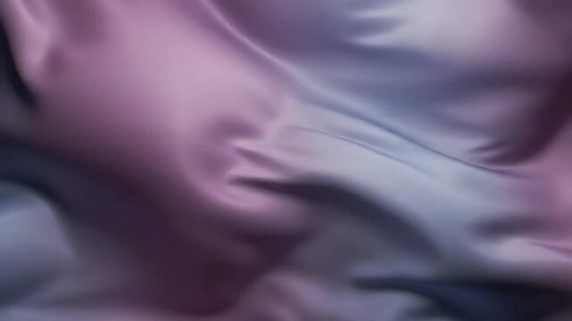 Abstract Video of Flowing Fabric with Soft Purple and Blue Hues