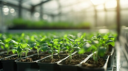 Seedlings Growing in Greenhouse: Nature's Rebirth