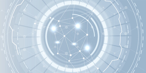 Abstract Artificial intelligence. Technology web background. Virtual concept vector illustration