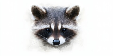 Obraz premium Close-up portrait of a raccoon head.