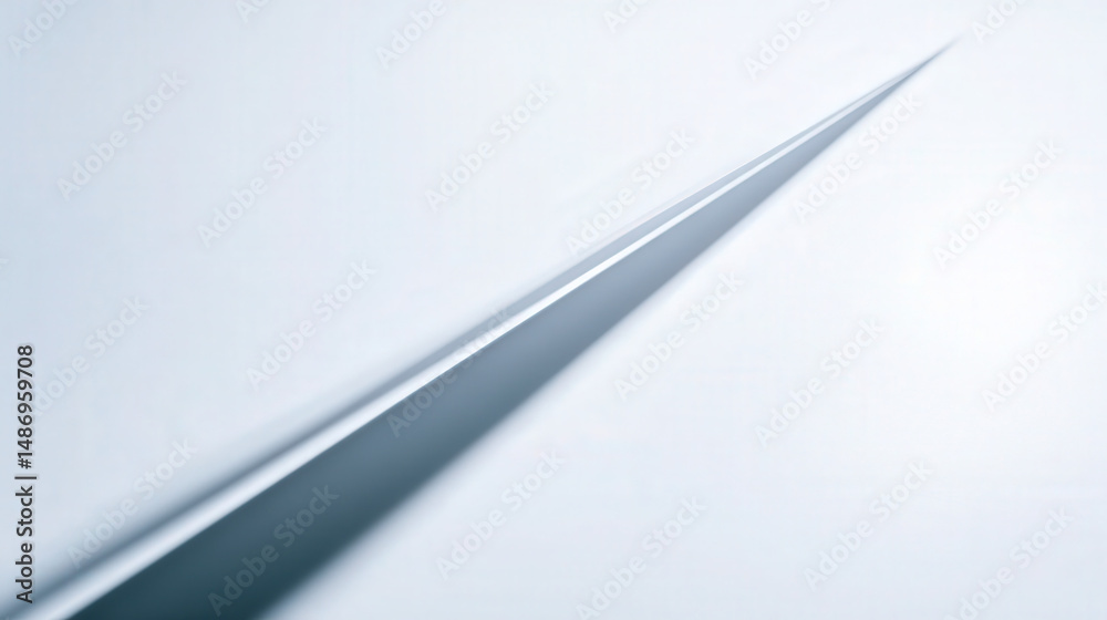 Poster minimalist scene featuring a single cast shadow on a high-key white background with sharp geometric 