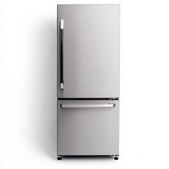 Modern Stainless Steel Refrigerator with Bottom Freezer Design