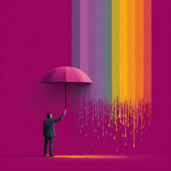 man with umbrella