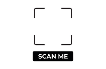 Scan Here Text with QR Code – Smartphone Scanning Concept Illustration