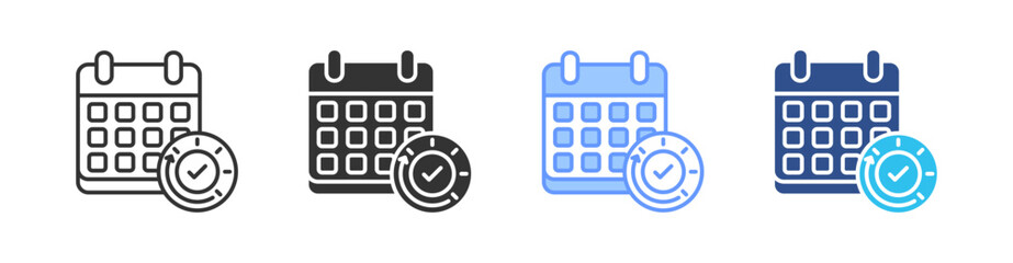 Availability Multi Style Icon Set Vector 