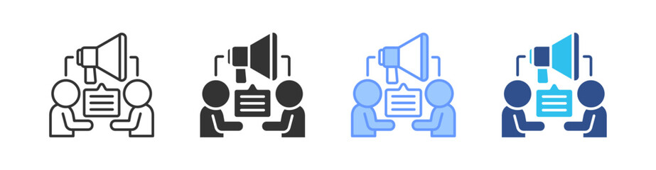 Advocacy Multi Style Icon Set Vector 