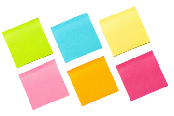 colorful sticky notes on white