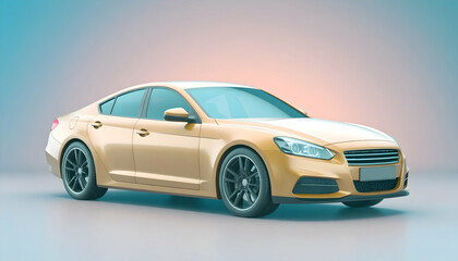 Side View Of a Modern Luxury Sports Red Car on a Red Gradient Background Automotive Design and Performance