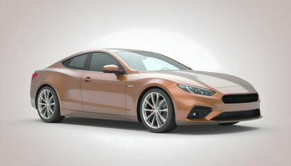 Side View of Modern Luxury Sports Red Car on Red Gradient Background Isolated for Automotive Design and Transportation with Sleek Lines