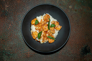 Shrimp Risotto with Basil Leaf (Risotto al Gamberi)