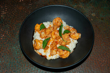 Shrimp Risotto with Basil Leaf (Risotto al Gamberi)