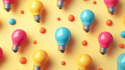 Colorful Light Bulbs Pattern: A Burst of Creative Energy