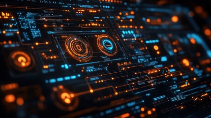 Fototapeta premium Futuristic Digital Interface: Abstract Technology Background