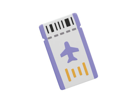 Air tiket icon 3d render illustration