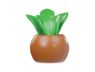 3d plant pot icon