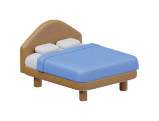 Bed 3d icon render illustration