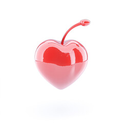 Floating Red Cherry with Iron Element Symbol