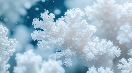 Delicate, white coral in a vibrant blue ocean