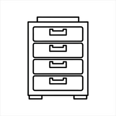 office file cabinets outline line art icon