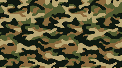 Fototapeta premium Seamless vector camouflage design in earthy green tones, perfect for military or outdoor-themed graphics.