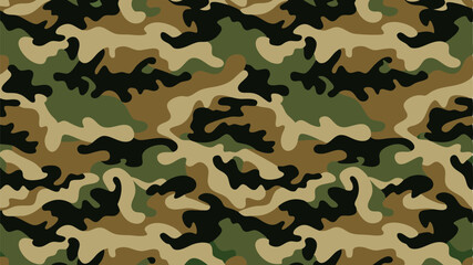 Fototapeta premium Stylish camouflage pattern, seamless and vector-based. Khaki texture suitable for military themes.