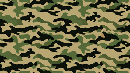 Fototapeta premium Military camouflage texture. Vector seamless pattern in green and brown tones.