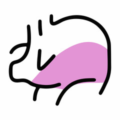 illustrations of various animals with a coloured half theme