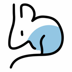 illustrations of various animals with a coloured half theme